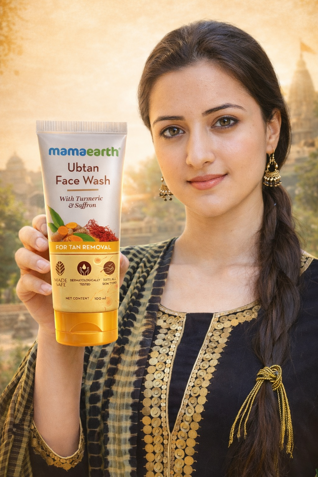 Mamaearth Ubtan Face Wash with Turmeric & Saffron – For Tan Removal | Suitable for All Skin Types
