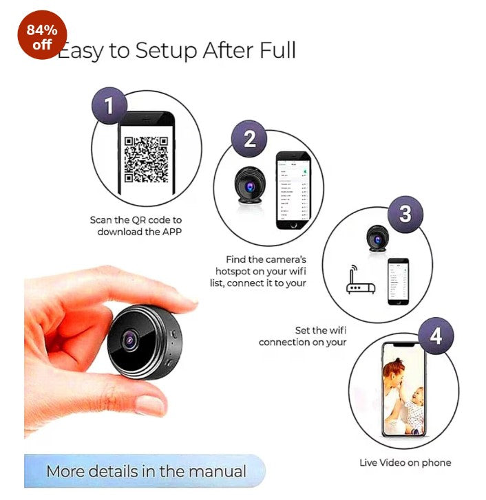 Mini Portable WiFi Magnetic CCTV Camera