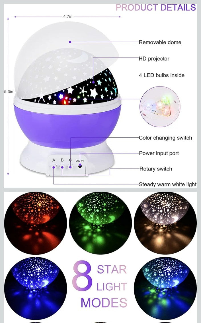 Star projector night lighting