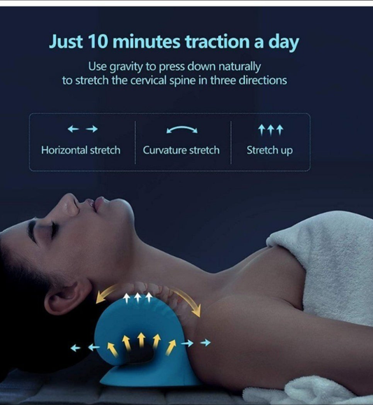 Neck Massage Cervical Pillow Traction Device, Shoulder Relaxer, Fast Pain Relief, Melts Away Muscle Knots, Trigger Point, Tension, Stretcher, Neck Pillow for Neck Pain