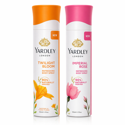 Yardley London Refreshing Body Spray Combo – Twilight Bloom & Imperial Rose (150ml Each)