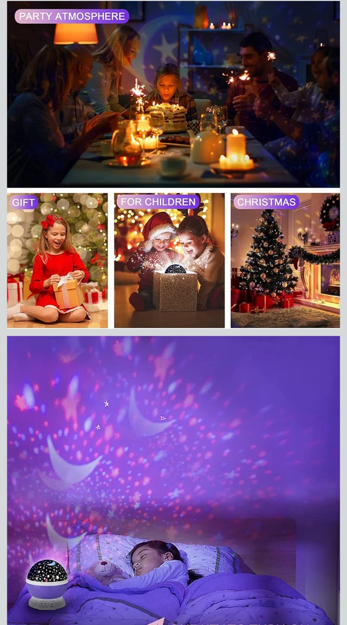 Star projector night lighting