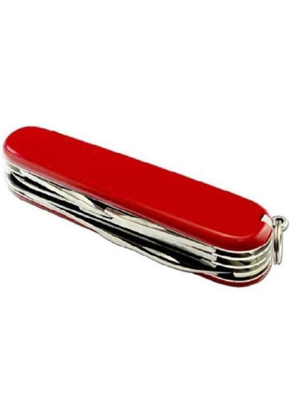 Prabhu99 Swis Knife, Red 10 in 1 Multi-Function  With Can Opener, Scissor,Hook Remover, Saw, Knife,Screwdriver, Leather Punch, Nail File, Needle, Wine Opener, Bottle Opener Etc