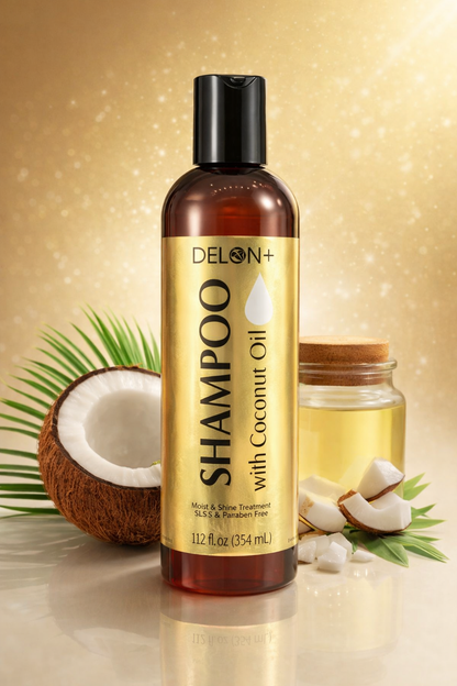 DELON+ Coconut Oil Nourishing Shampoo (Moist & Shine Treatment) – SLS & Paraben Free