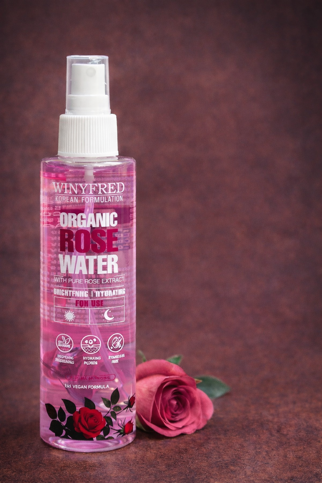Winyfred Organic Rose Water Spray (Korean Formulation) – 200 ml