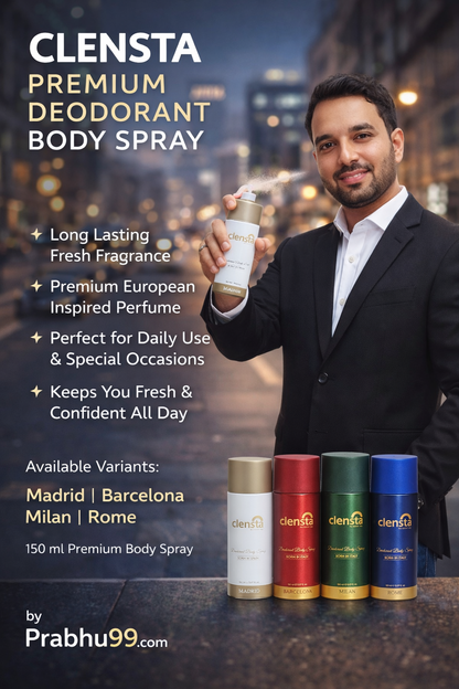 Clensta Urban Fresh Premium Deodorant Body Spray (150 ml)