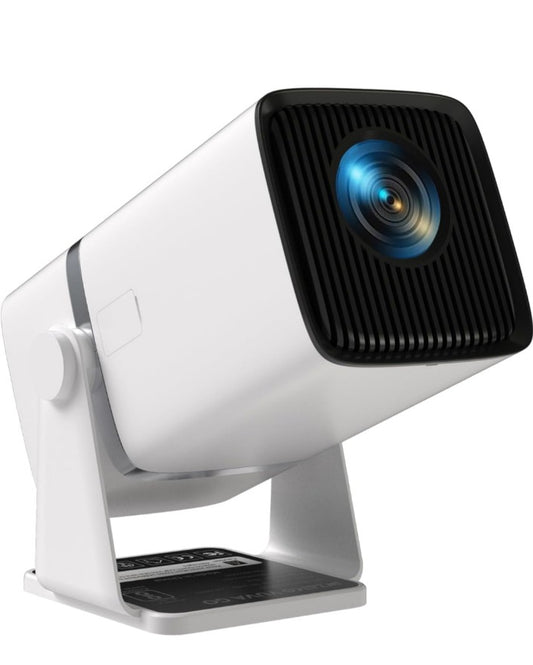Go Android 13.0 Smart Projector, 1080P & 4K Support, Rotatable Design, Auto & 4D Keystone with Netflix, Prime etc, WiFi 6 & BT, Screen Mirroring, ARC, 720P Native, White