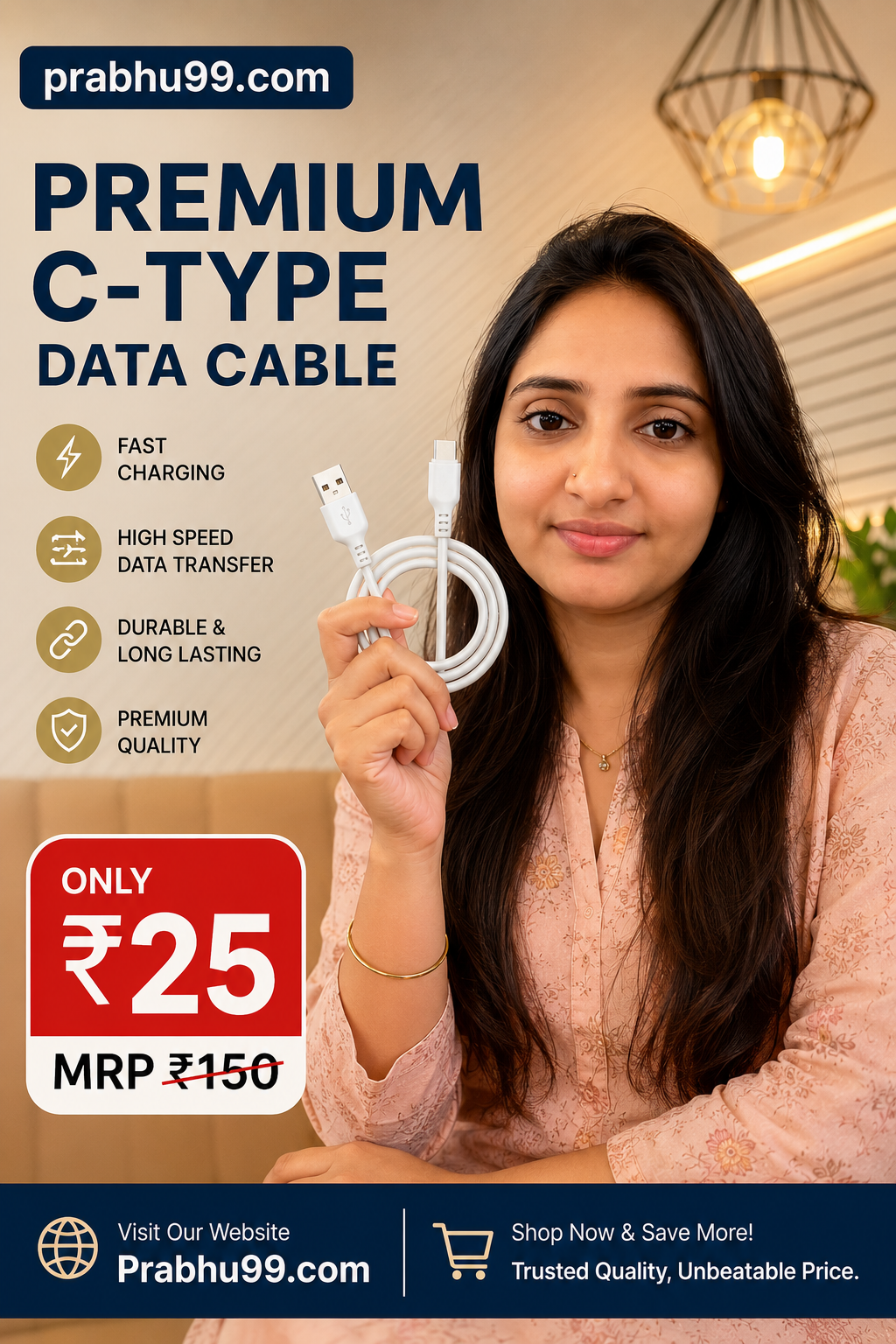 Data Cable C type 3 amp