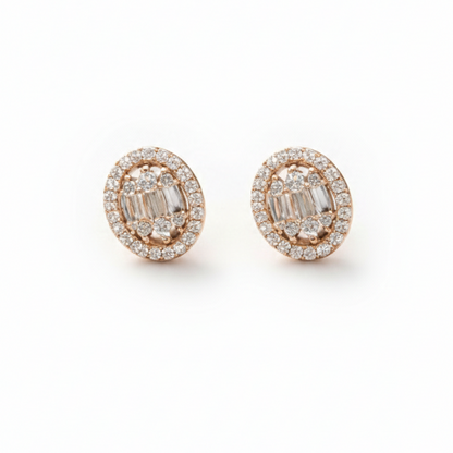 Anti Tarnish CZ Earrings – Elegant Rose Gold Finish
