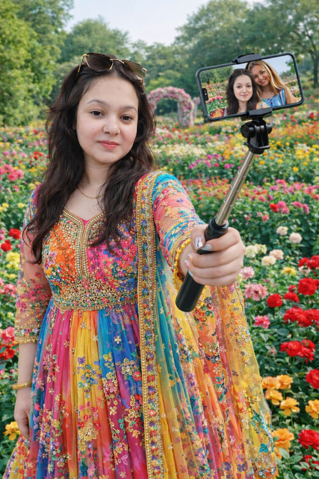 R1 Bluetooth Selfie Sticks with Remote, 3-in-1 Multifunctional Selfie Stick Tripod Stand Mobile Stand Compatible with All Phones (Black)