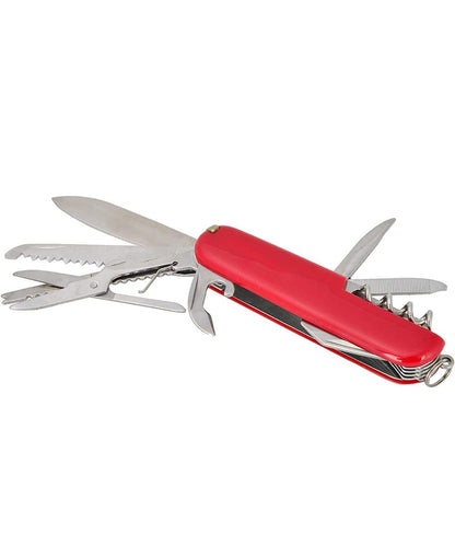 Prabhu99 Swis Knife, Red 10 in 1 Multi-Function  With Can Opener, Scissor,Hook Remover, Saw, Knife,Screwdriver, Leather Punch, Nail File, Needle, Wine Opener, Bottle Opener Etc